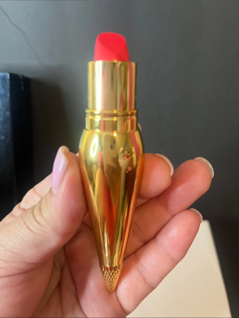 Christian Louboutin Gold Bullet Lipstick in Bright Coral Pink